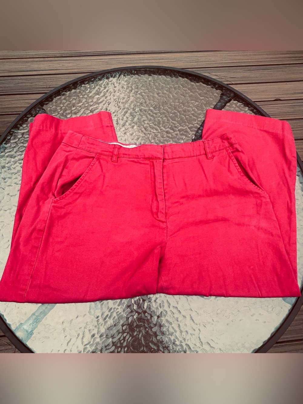 Kim Rogers Women’s Size 12 Red Capri Pants Stretch 21” inseam